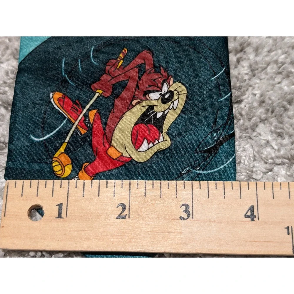 Looney Tunes Tie Teal 1994 Golf Taz Sylvester Tweety Vintage Novelty‎ 90s